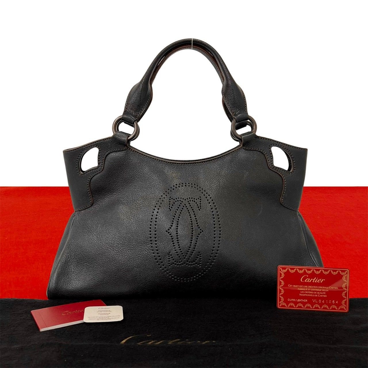 極 美品 袋付き CARTIER カルティエ マルチェロ レザー 本革