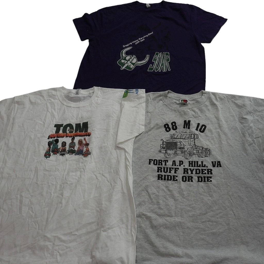 古着卸 まとめ売り プリント Tシャツ 14枚セット ( メンズ XL ) 英文字