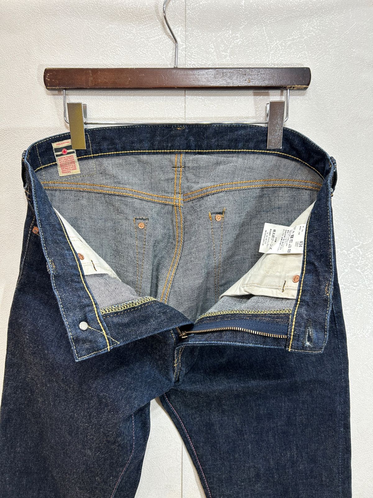 桃太郎ジーンズ W34 出陣 ナローテーパードジップフライデニムパンツ