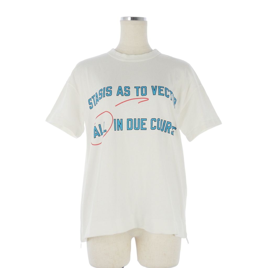 サカイ sacai Tシャツ カットソー ロゴプリント サイドジップ 半袖 1