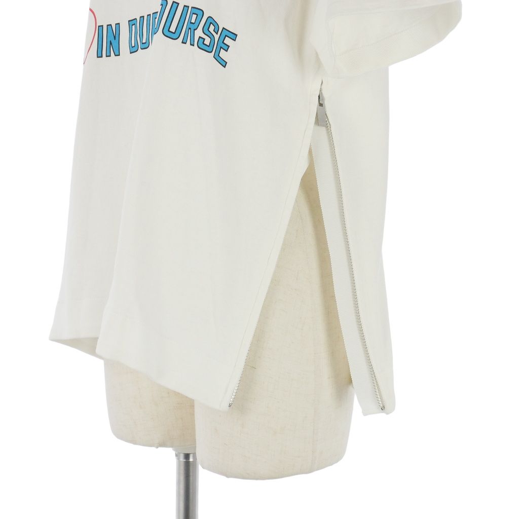 サカイ sacai Tシャツ カットソー ロゴプリント サイドジップ 半袖 1