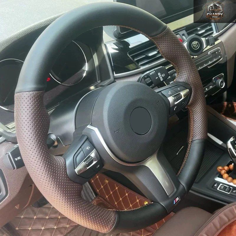 BMW M3 M4 M Sport F30 F31 F34 F10 F11 F07 X3 F25 F32 F33 F36 F48 F39 車内用レザー製ステアリングホイールカバー 9,827円
