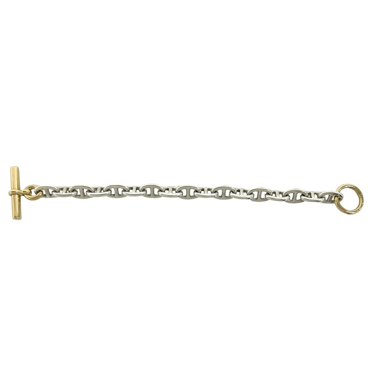 HERMES クリックH シェーヌダンクル シルバー ゴールド金具 正規品 極 美品 HERMES エルメス シェーヌダンクル MM 17コマ ブレスレット