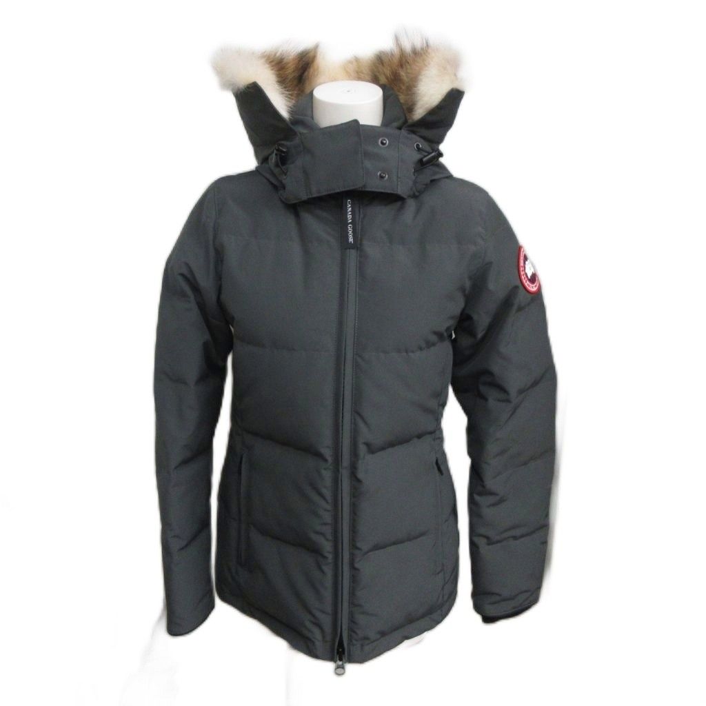 カナダグース CANADA GOOSE 美品 CHELSEA PARKA ダウンジャケット 3804L XS コヨーテファー ロゴ ドロ―コード グレー