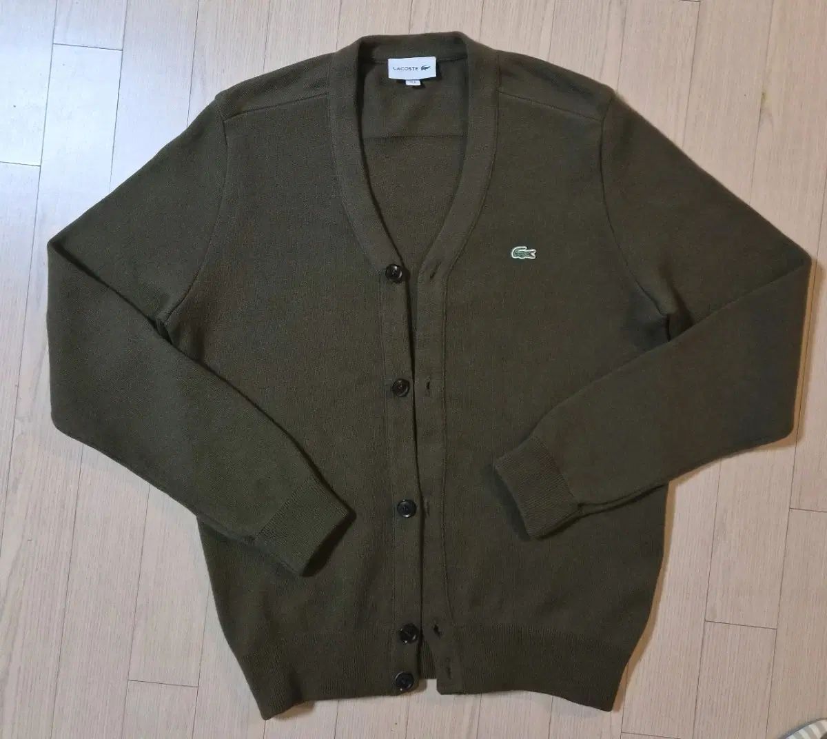 ラコステ ウール混 カーディガン オリーブ 4 (100) 11,988円