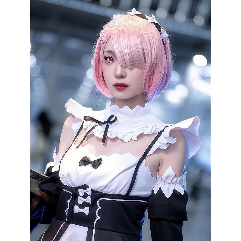 新品】 乃宇撮 リゼロ コスプレウィッグ ラム ウィッグ コスプレ 耐熱