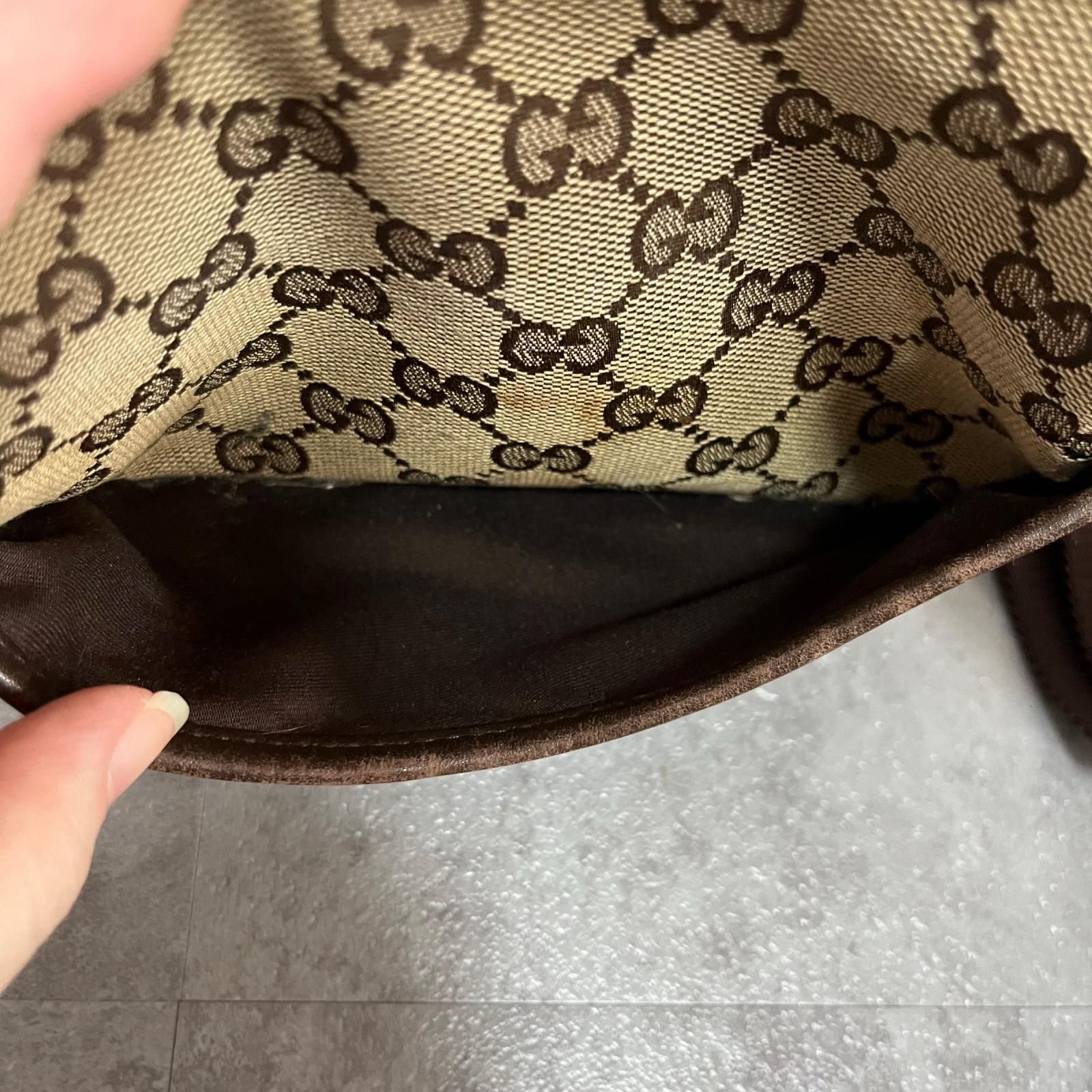GUCCI】グッチ GGキャンバス ショルダーバッグ サコッシュ レザー