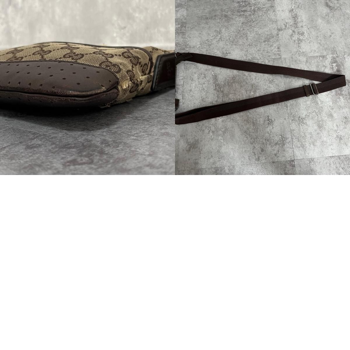 GUCCI】グッチ GGキャンバス ショルダーバッグ サコッシュ レザー