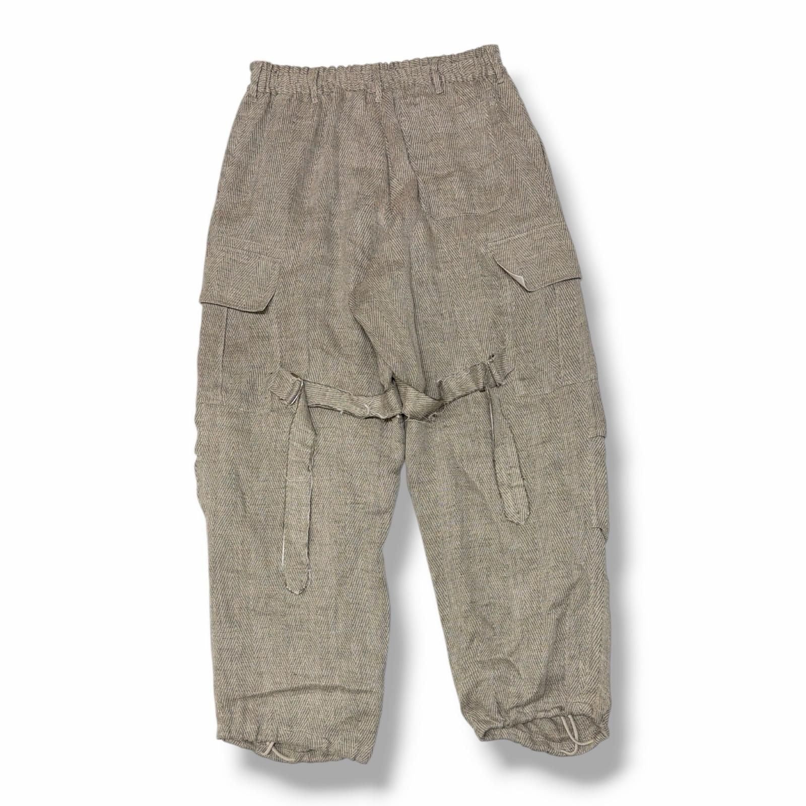 参考上代69300円 sulvam Linen cargo bondage pants リネンカーゴ