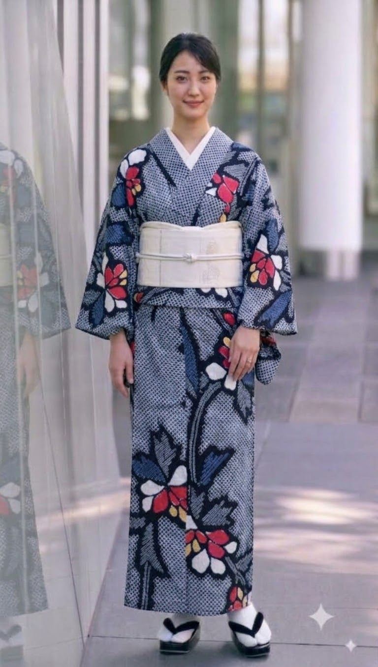 有松鳴海絞り浴衣 枝牡丹文 手縫い 5月〜10月OK オフシーズン特価