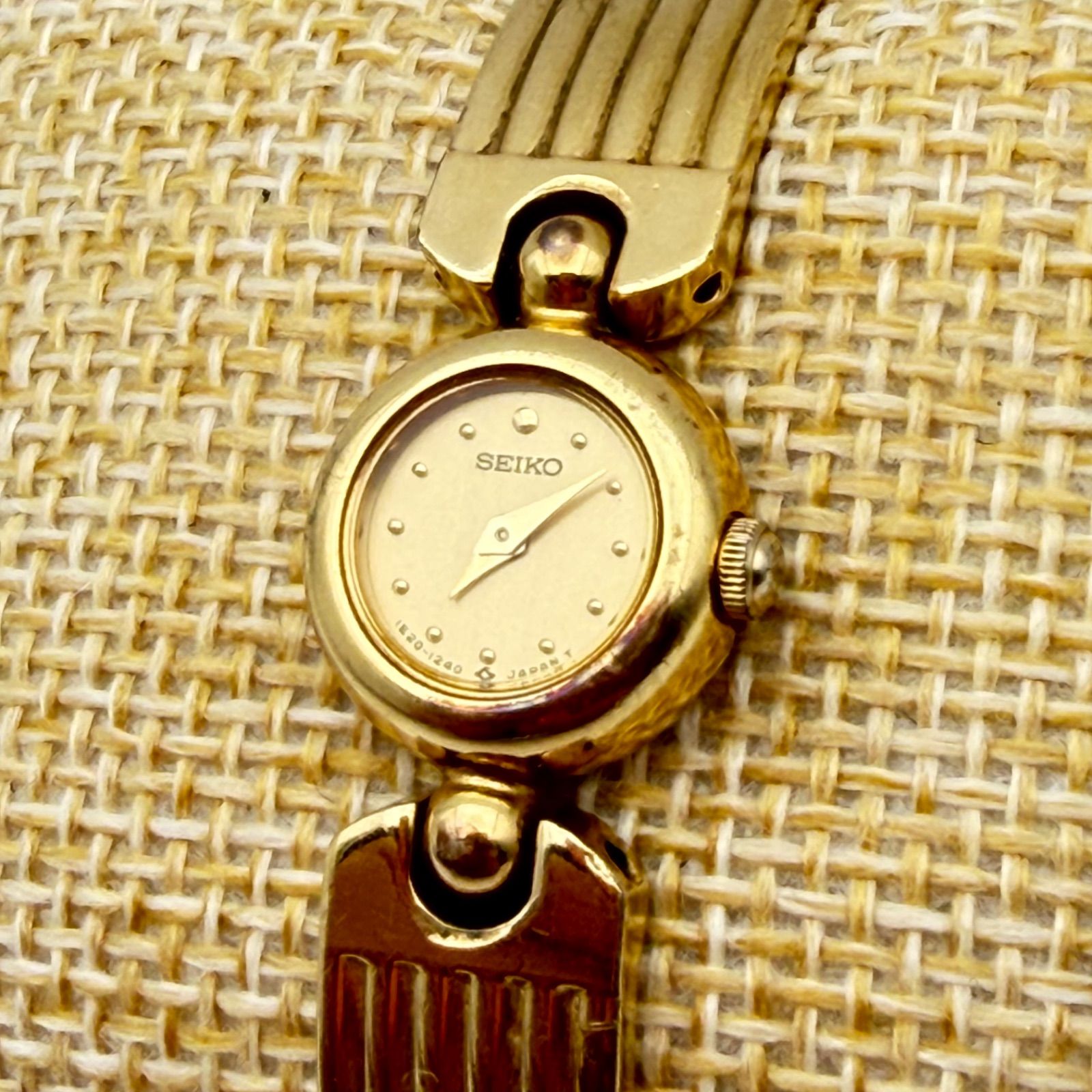 不動品】SEIKO 1E20-0380 セイコー レディース 腕時計 ゴールド