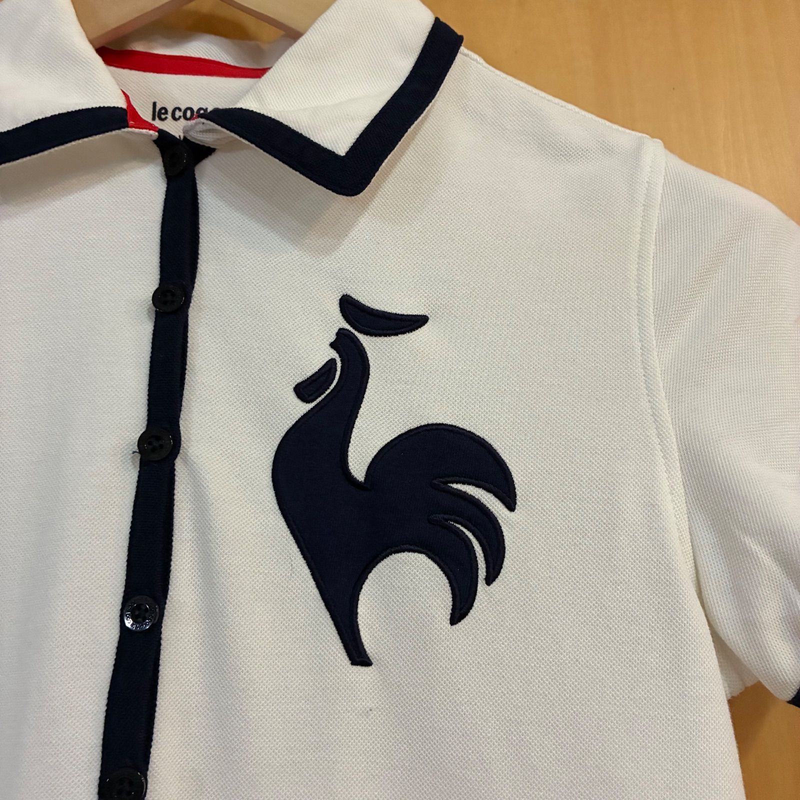le coq sportif（ルコックスポルティフ）ホワイト半袖ポロワンピース