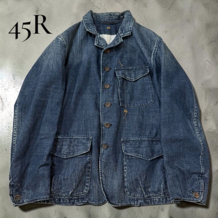 45R 45rpm R刺繍 デニム カバーオール ジャケット 大きいサイズ 45R