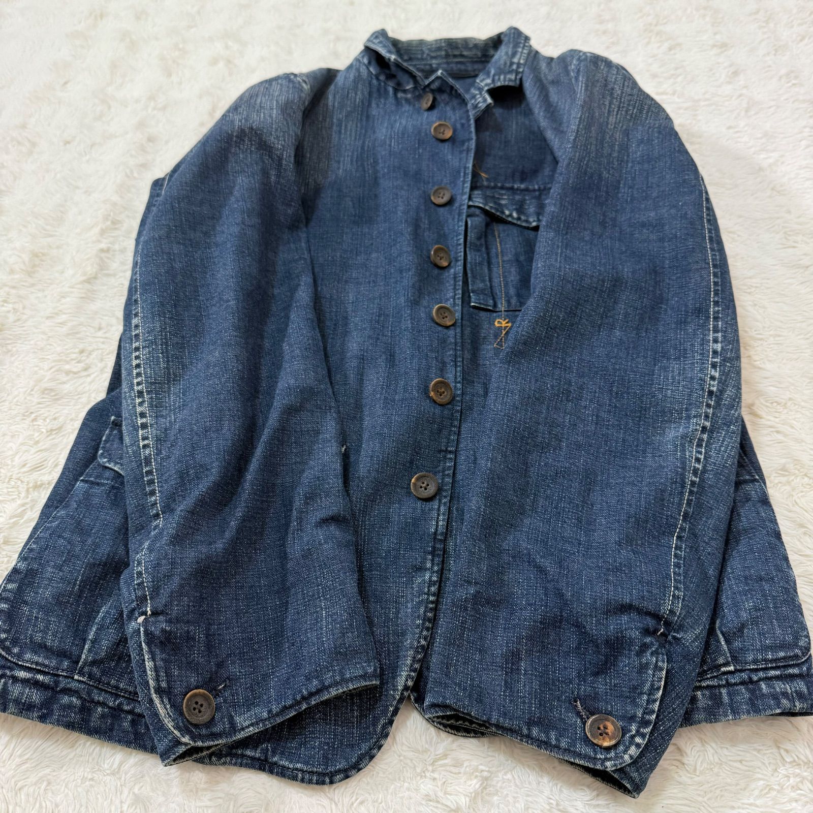 45R 45rpm R刺繍 デニム カバーオール ジャケット 大きいサイズ 45R