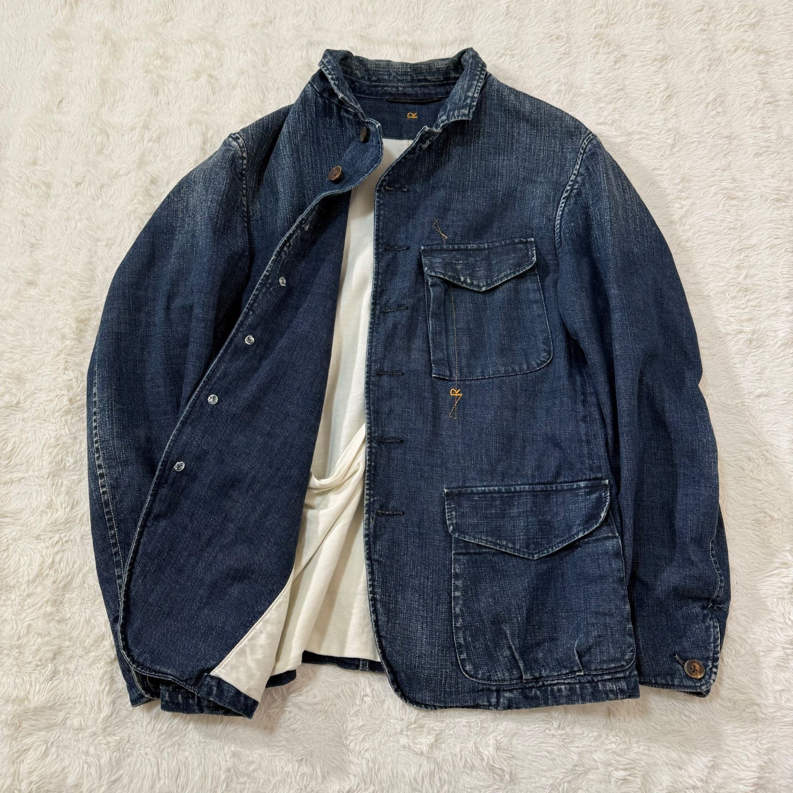 45R 45rpm R刺繍 デニム カバーオール ジャケット 大きいサイズ 45R