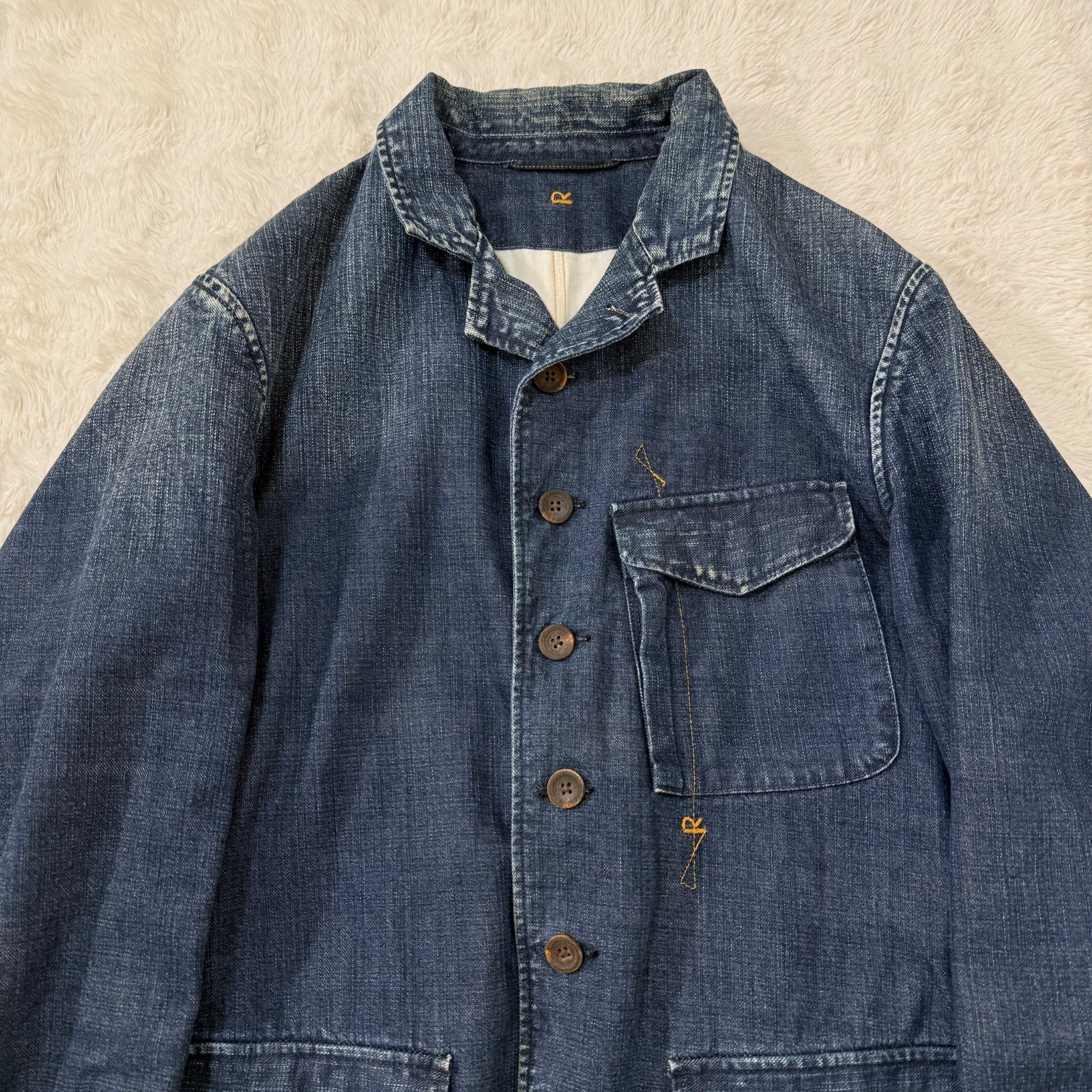 45R 45rpm R刺繍 デニム カバーオール ジャケット 大きいサイズ 45R