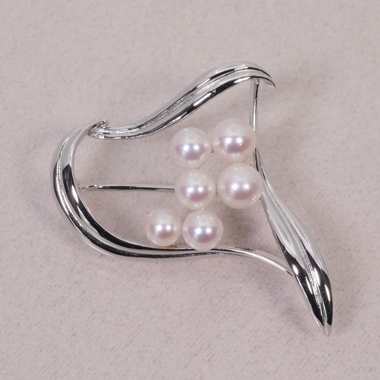 ミキモト シルバー ベビーパール ブローチ 6珠 MIKIMOTO /26-2233