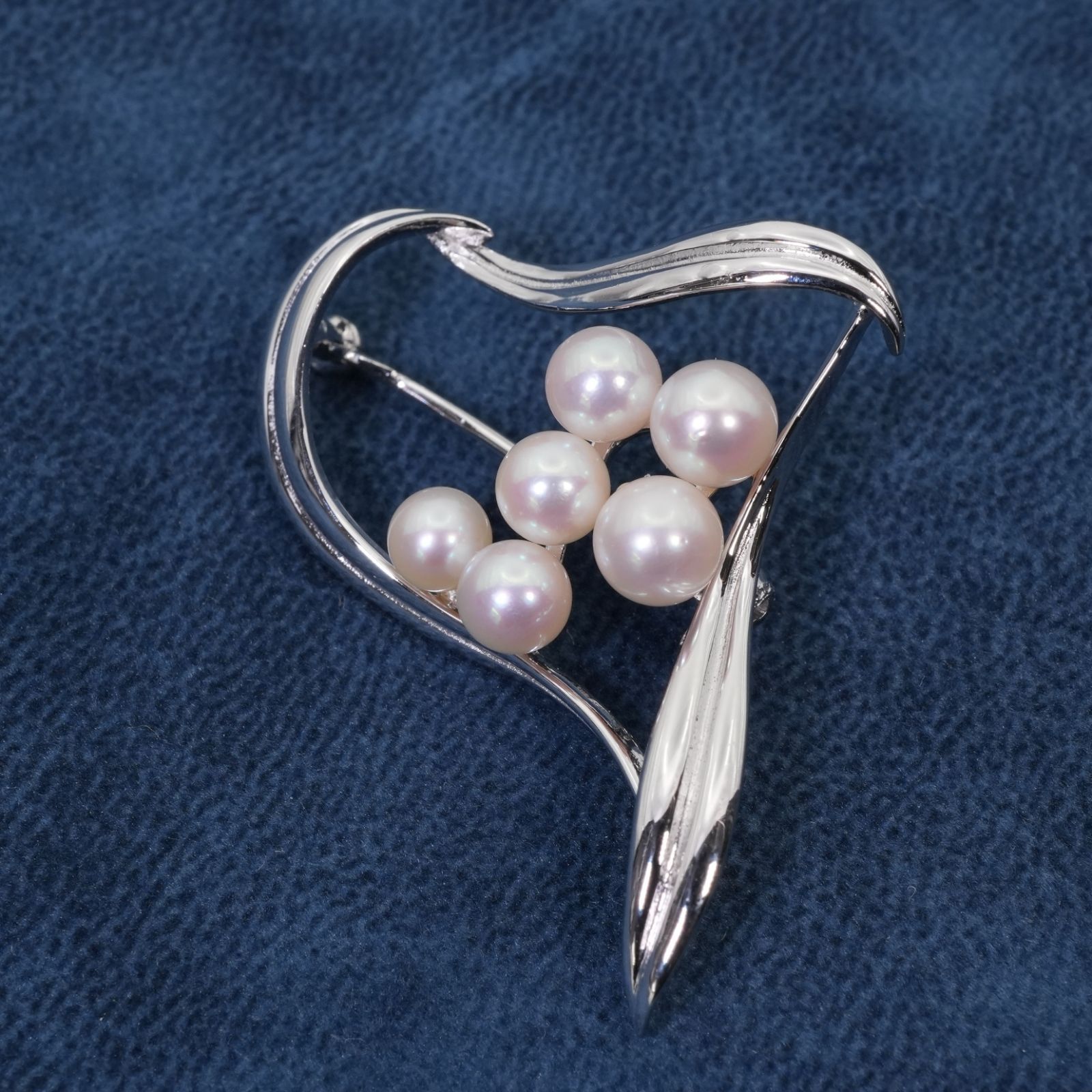ミキモト シルバー ベビーパール ブローチ 6珠 MIKIMOTO /26-2233