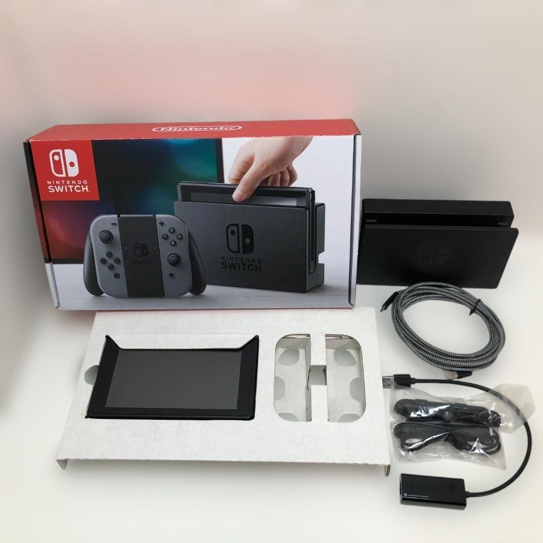 任天堂 Nintendo Switch 初期型 HAC-001 本体 純正ドック 元箱 LAN