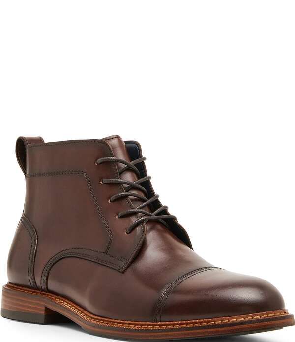 スティーブ マデン メンズ シューズ ブーツ・レインブーツ キャップ レザー Steve Madden Mens Ebner Leather Cap Toe Boots Brown ブラウン