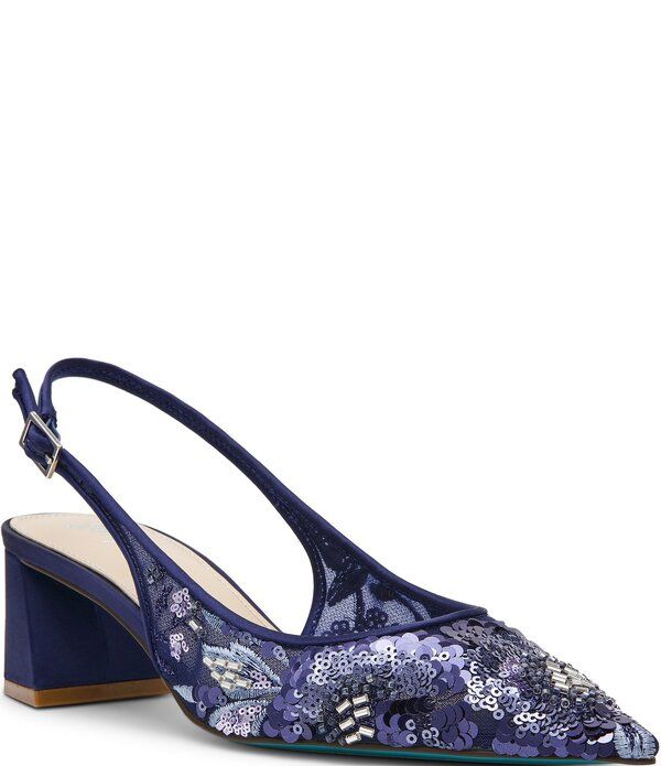 ベッツィジョンソン レディース シューズ パンプス Blue by Betsey Johnson Myron Embellished Slingback Pumps Navy ネイビー
