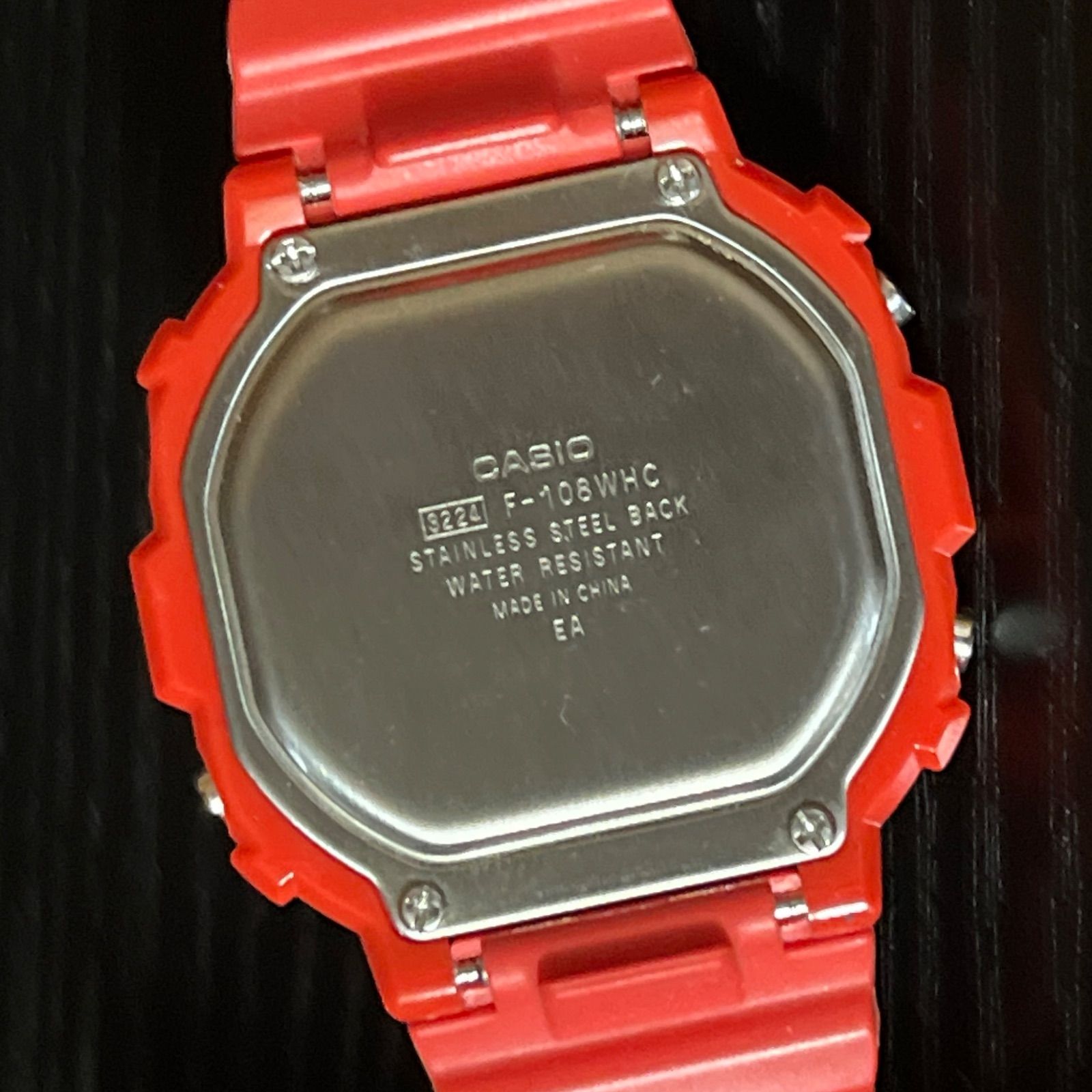 稼働品】 CASIO カシオ 腕時計 F-108WHC レッド ベーシックデザイン