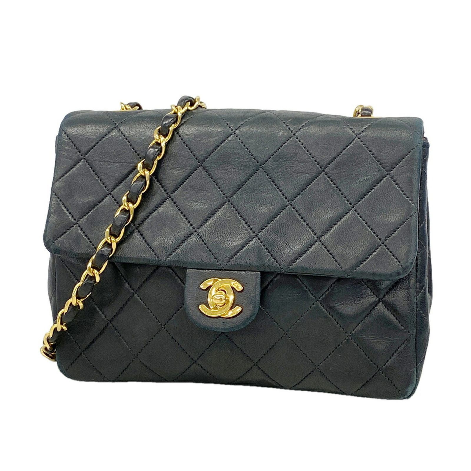 シャネル(Chanel) シャネル ショルダーバッグ マトラッセ チェーンショルダー ラムスキン ブラック レディース