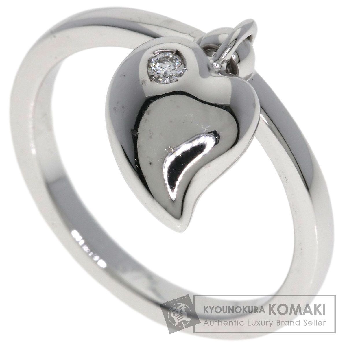 Dior ディオール ハート チャーム ダイヤモンド #52 リング・指輪 K18WG レディース [中古]