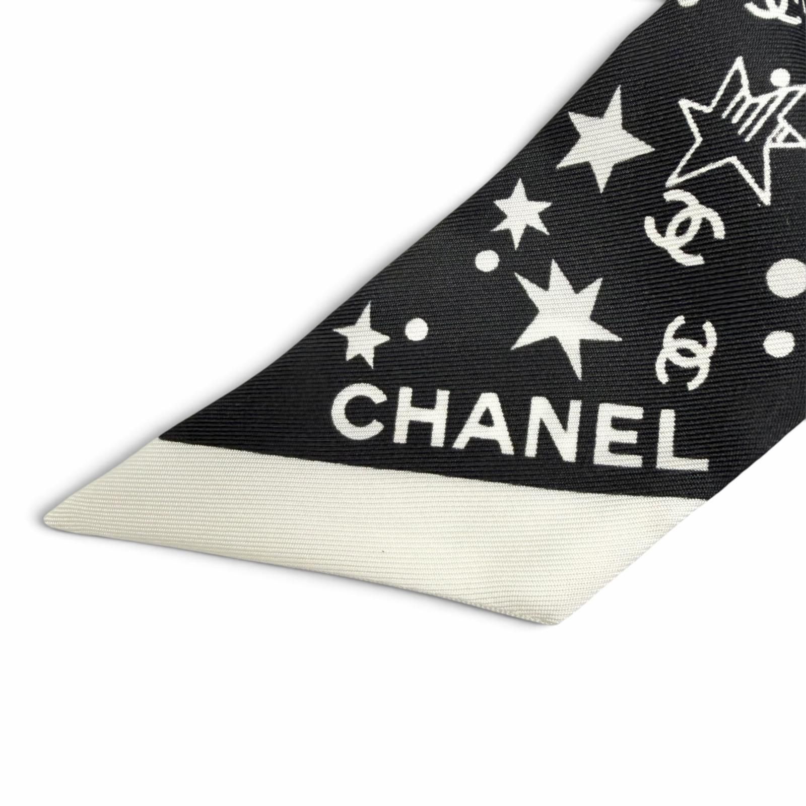 極美品△CHANEL シャネル AAA746 シルク100％ ココマーク ロゴ スター