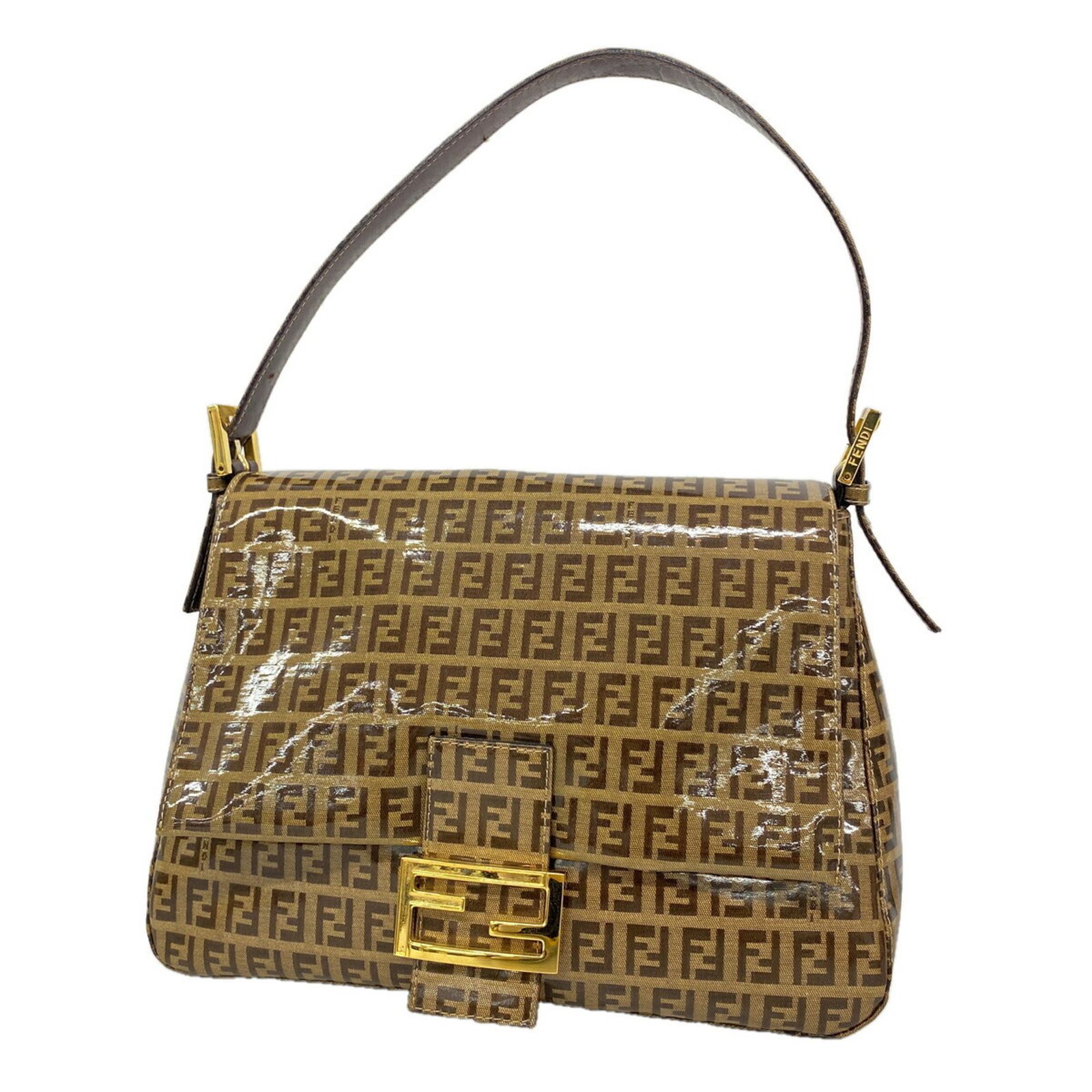 フェンディ(Fendi) フェンディ ハンドバッグ ズッカ マンマバケット コーティングキャンバス ブラウン レディース