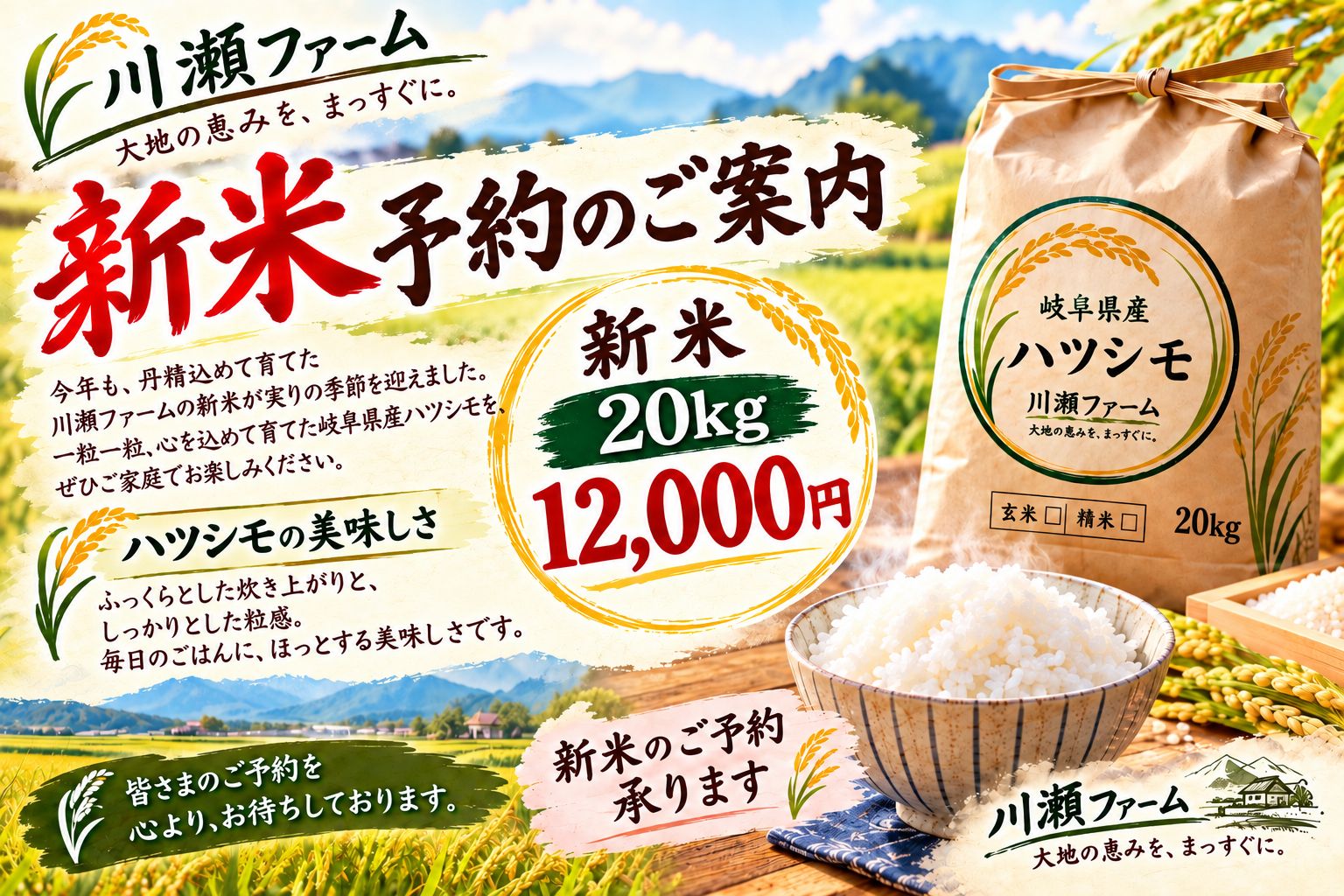 岐阜のお米 ハツシモ 20Kg 令和8年産 新品 - メルカリ