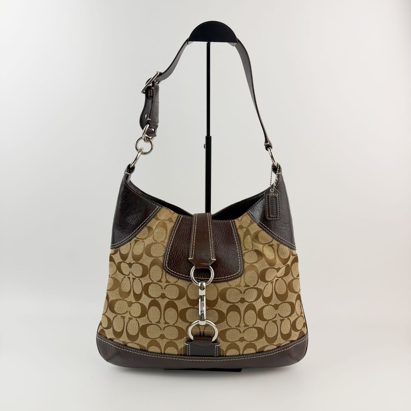 中古】COACH コーチ 10243 シグネチャー フック金具 ホーボー 