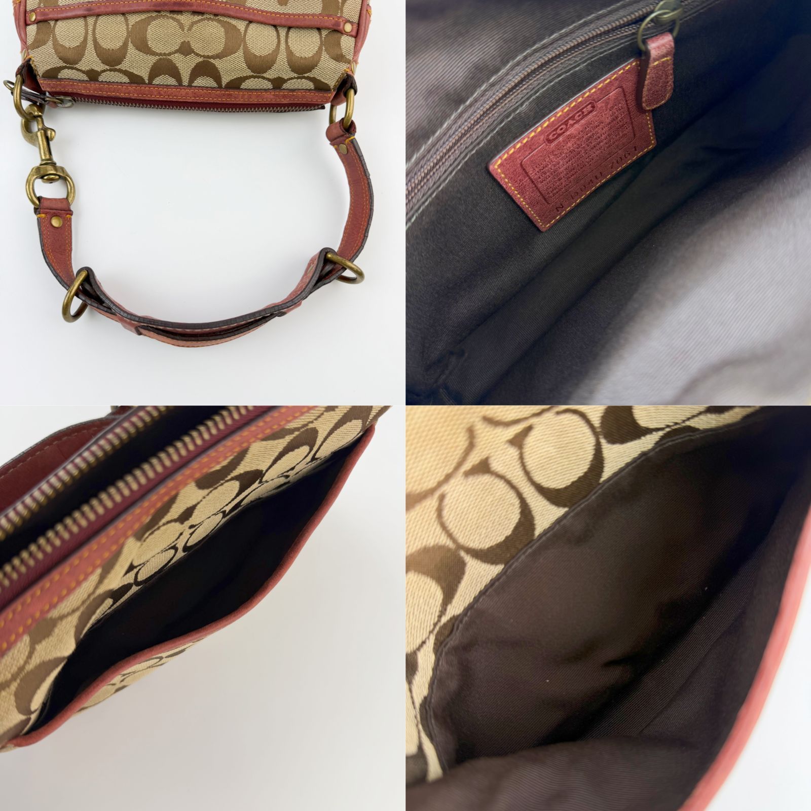 中古】COACH コーチ シグネチャー フラップポケット ショルダーバッグ 