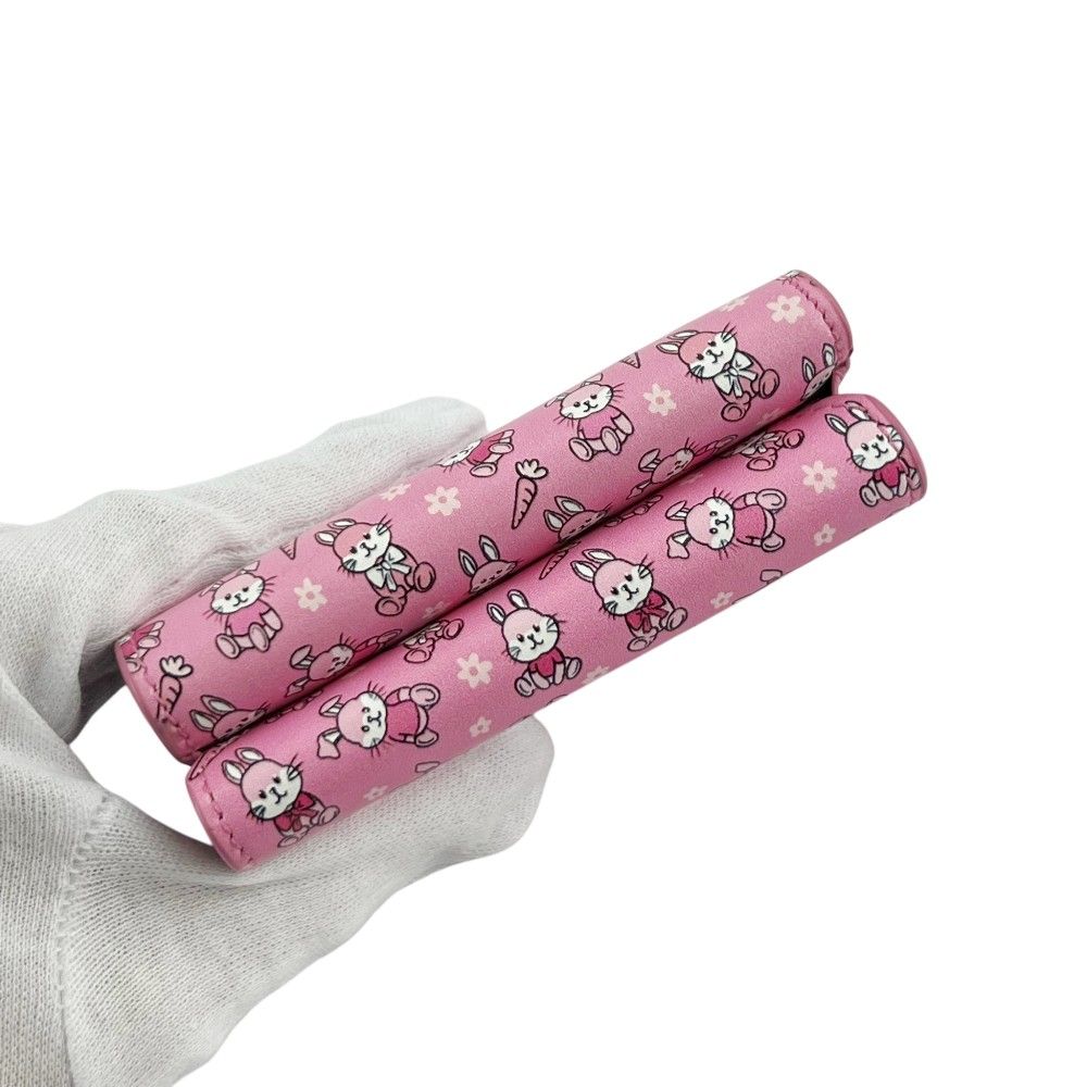バレンシアガ ■新同■ ３つ折り 財布 コンパクト ウォレット ウサギ 柄 レザー ピンク 箱 【754050】1