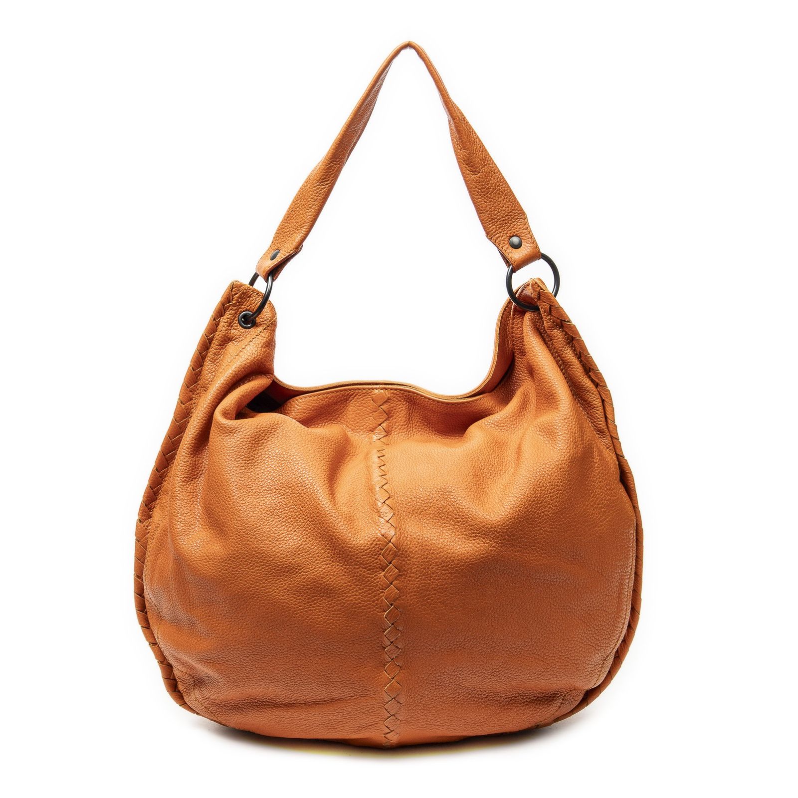 中古] BOTTEGA VENETA ボッテガヴェネタラージジップホーボーオレンジ