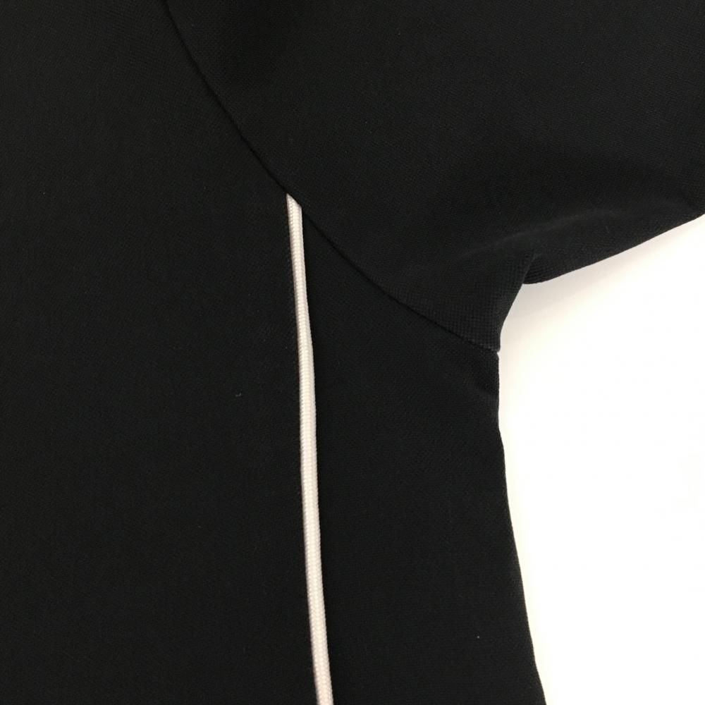美品】エフアールツー 半袖ポロシャツ 黒×白 ハーフジップ パイピング