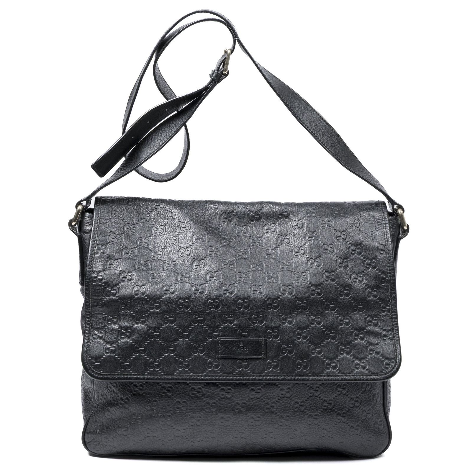 中古] GUCCI グッチメッセンジャーバッグ黒グッチッシマA - メルカリ