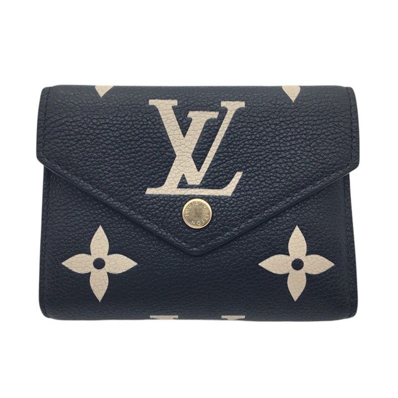 LOUIS　VUITTON【ルイヴィトン】ポルトフォイユ　ヴィクトリーヌ　M80968　三つ折り財布　モノグラム　アンプラント　ブラック　ベージュ【中古品/USED-AB】質屋　かんてい局那覇店　ｎ3101897927300485