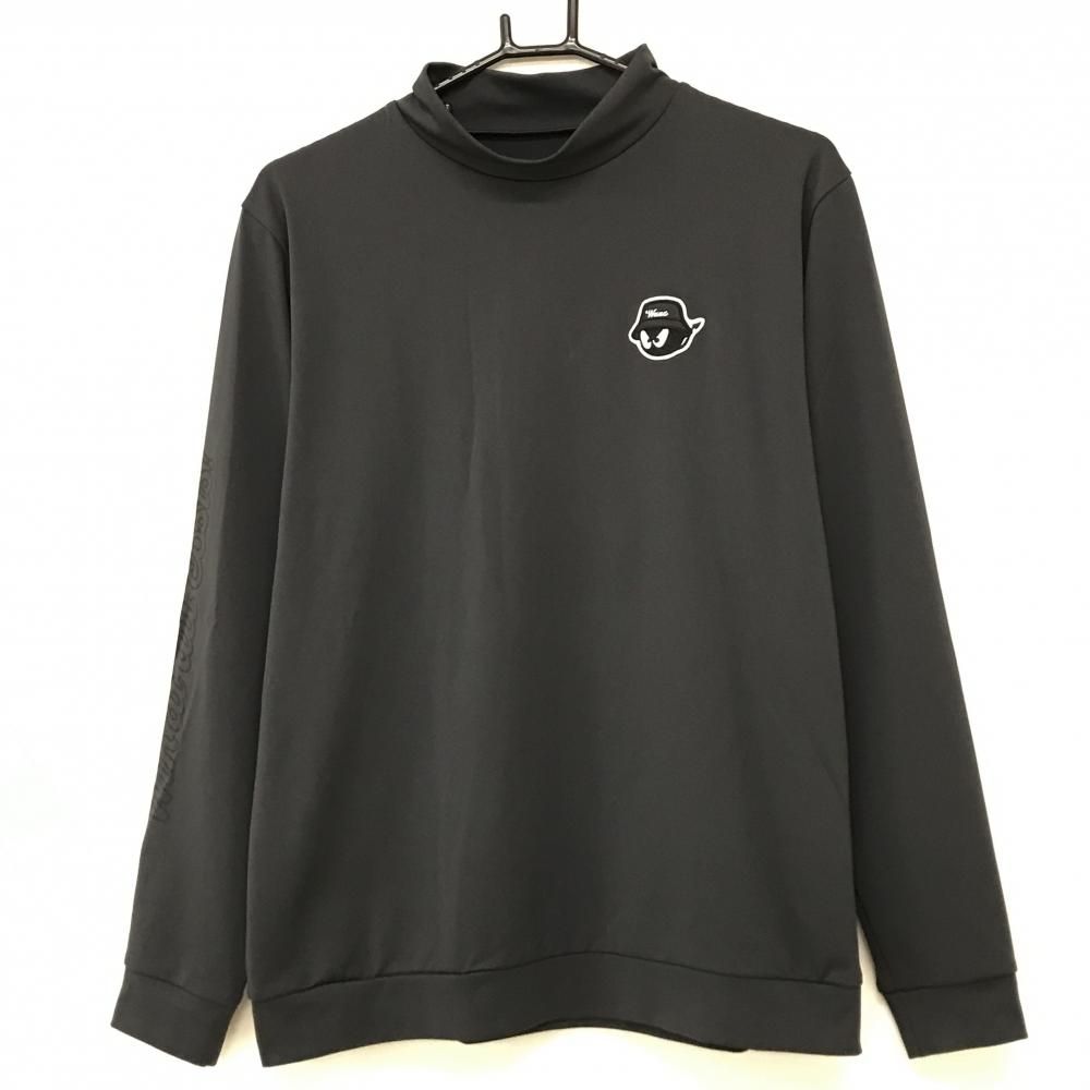 超美品】ワック 長袖ハイネックシャツ グレー ロゴ刺しゅう メンズ M