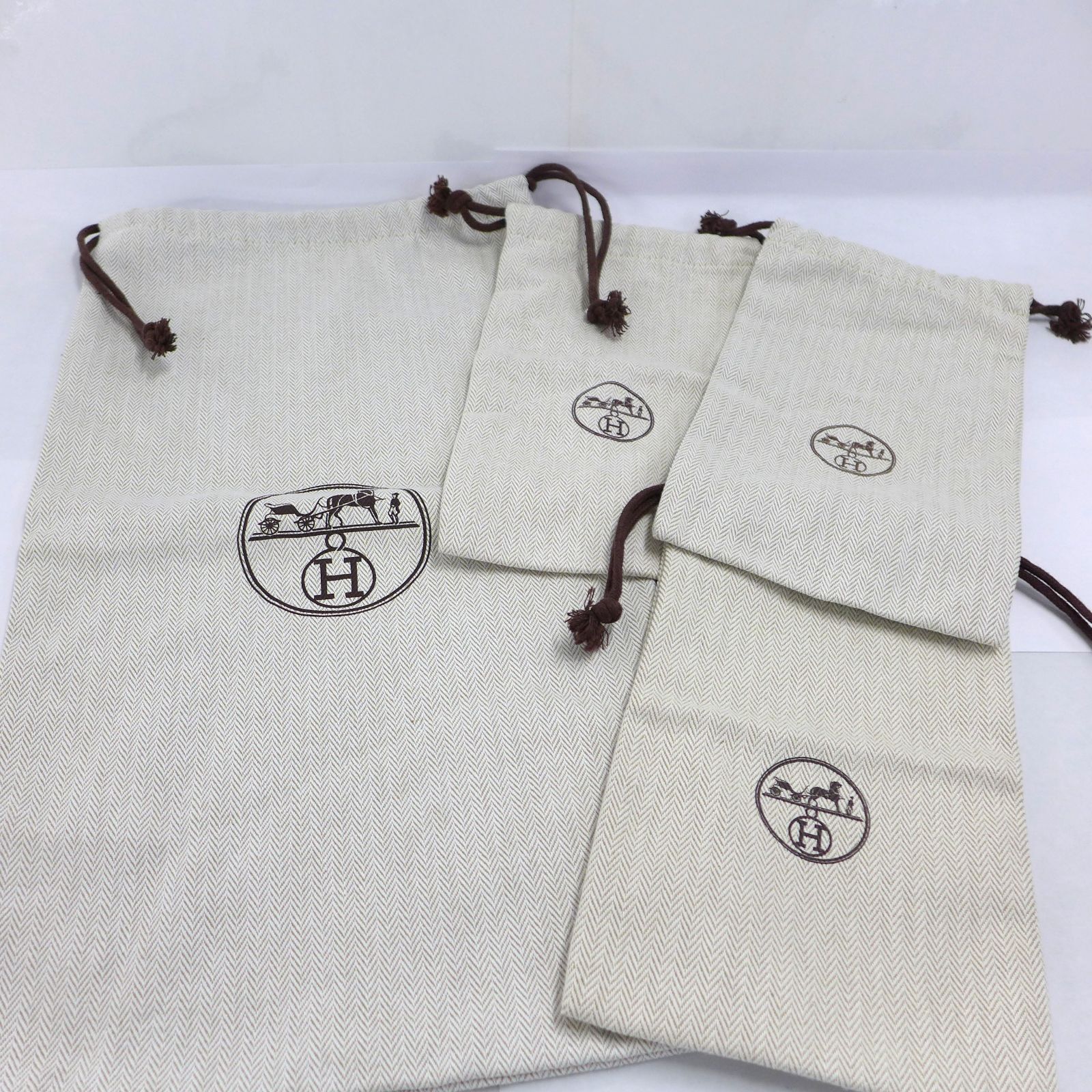 HERMES エルメス 保存袋 巾着袋 シューズケース 4点セット② 公田店