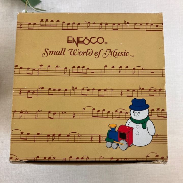 希少 Enesco エネスコ クリスマスオルゴール 雪だるまと列車
