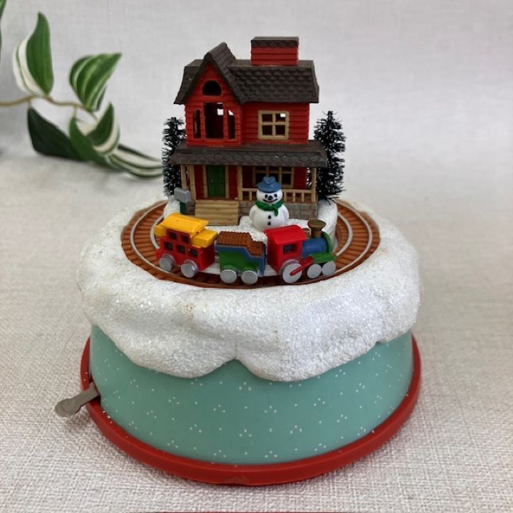 希少 Enesco エネスコ クリスマスオルゴール 雪だるまと列車