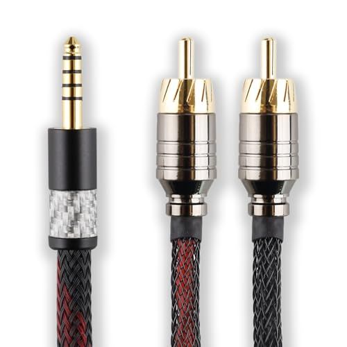 【川木】プロ仕様 4.4mm 5極 バランス - 2RCA 変換ケーブル Hi-Fi DAP アンプ 接続 Pha2a Wm1a Zx300a 1.0m【W197】送料無料 295c30db 8,324円
