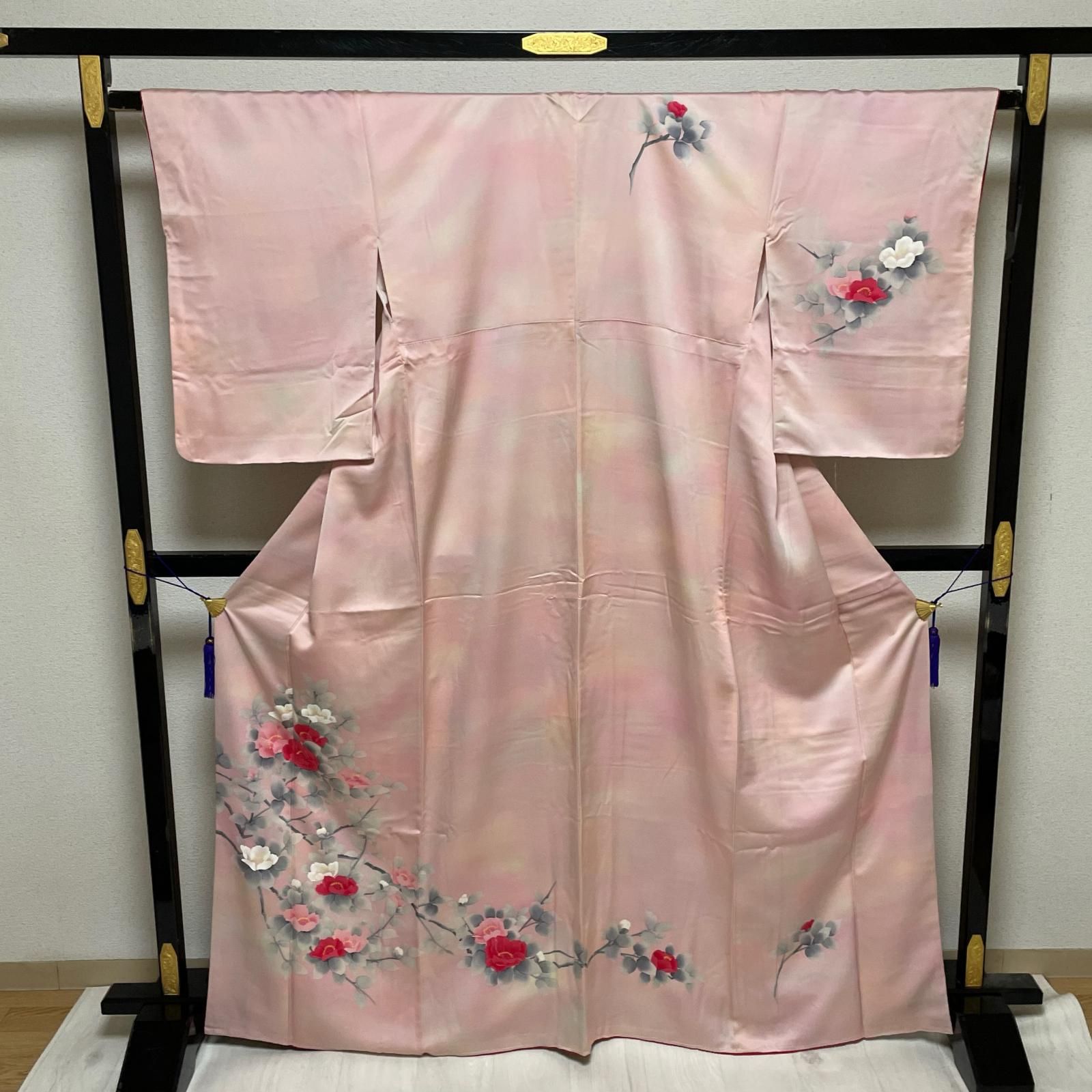 専用です付下げ 暈し染め 刺繍正絹美品2点セット 付下げ 暈し染 椿の美しい染め 着物 正絹 X-4659 - メルカリ