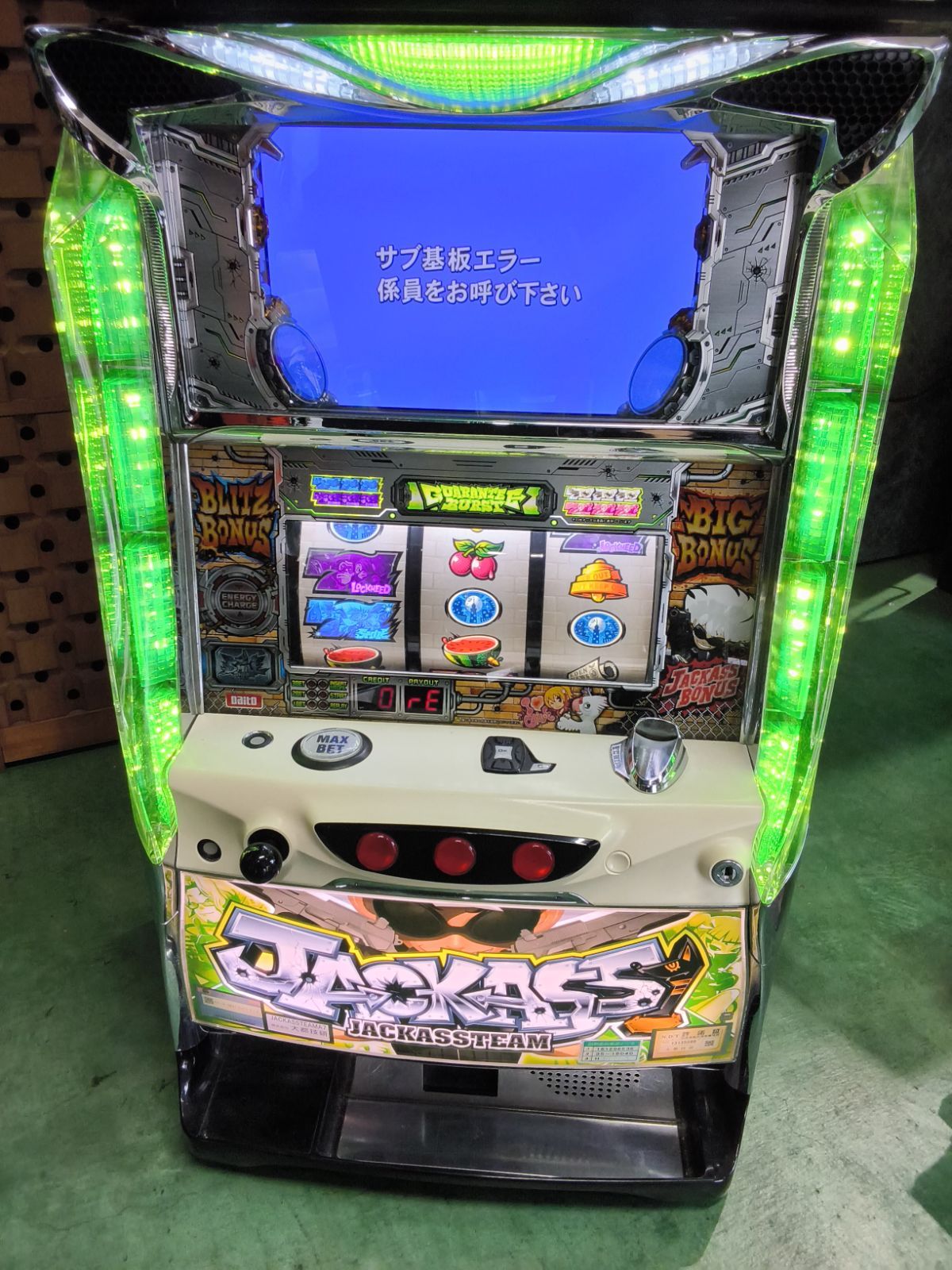 パチスロ 実機 JACKASSTEAM ジャッカスチーム コイン不要機 スロット