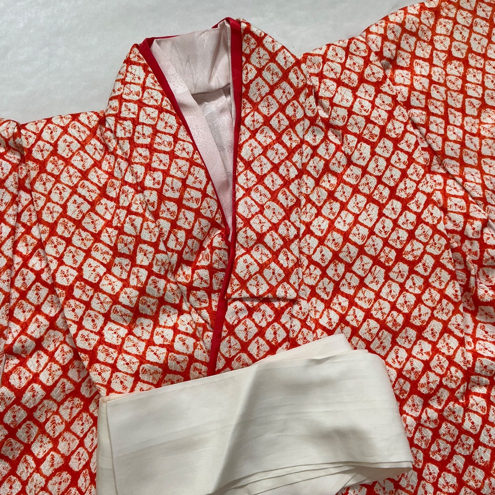 kimono+one◇3歳くらい用◇子供着物◇正絹◇七五三◇袷◇重ね衿◇金駒