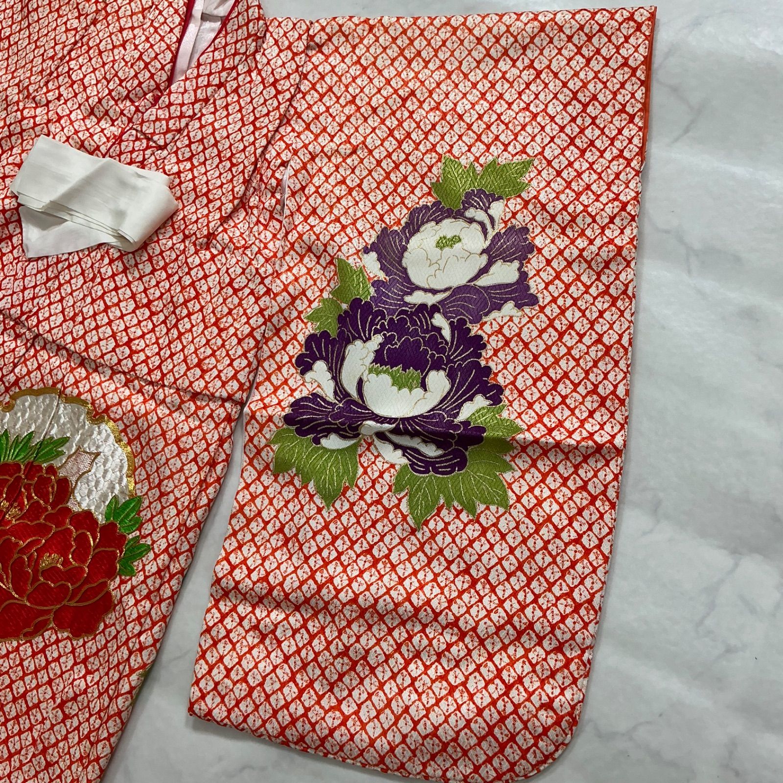 kimono+one◇3歳くらい用◇子供着物◇正絹◇七五三◇袷◇重ね衿◇金駒