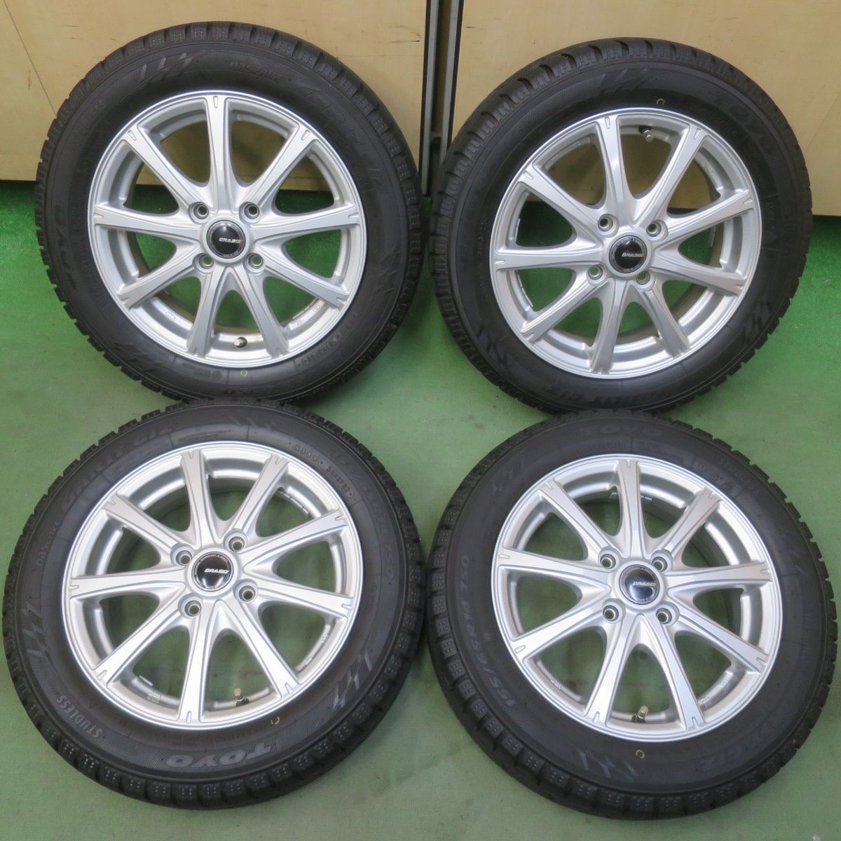 バリ溝！22年！キレイ！9分◎スタッドレス 155/65R14 トーヨー オブザーブ ガリット GIZ QRASIZ KOSEI ​クレイシズ コーセイ 14インチ PCD100/4H◎6092310イス 21,754円