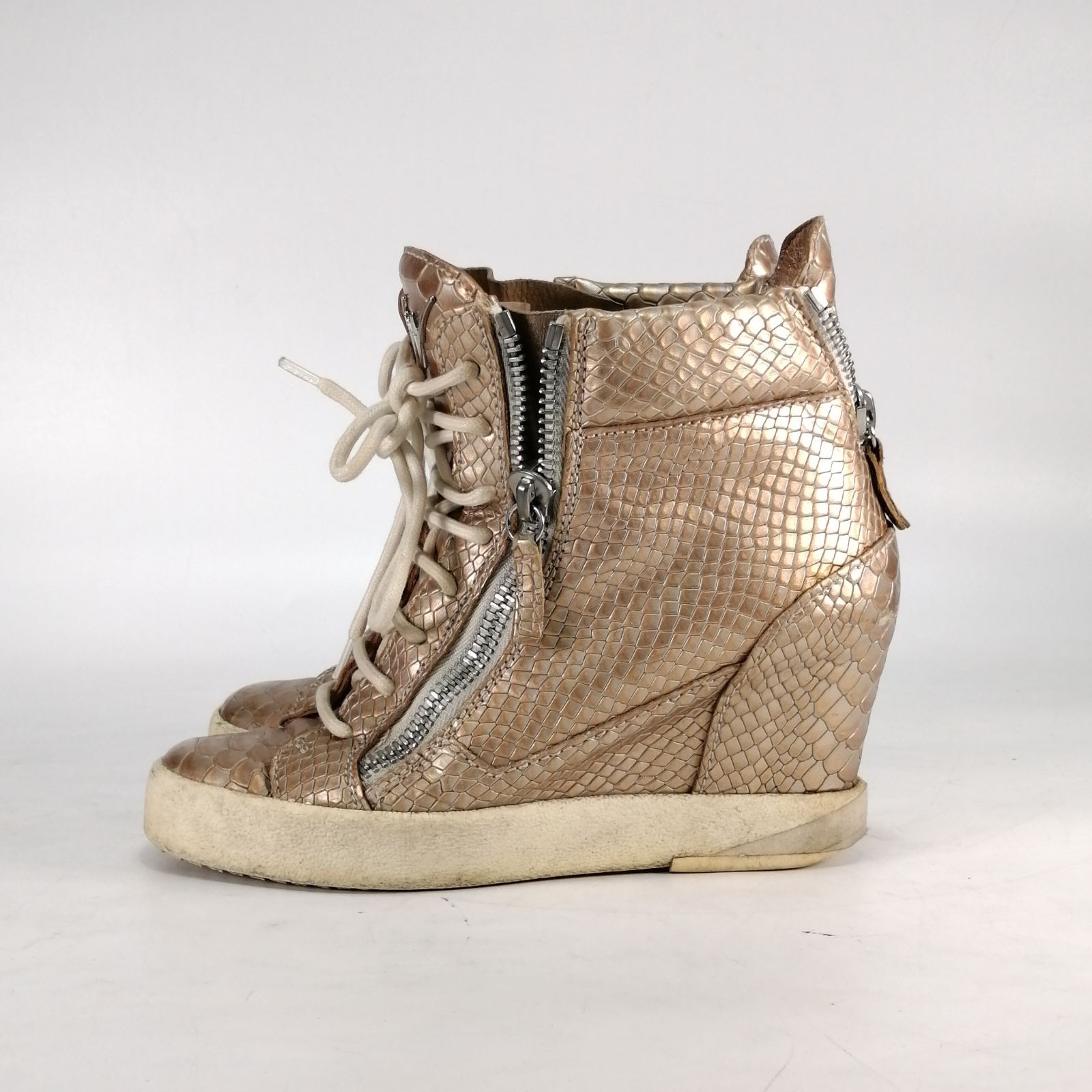 giuseppe zanotti ジュゼッペザノッティ 36 パイソン 型押し レザー