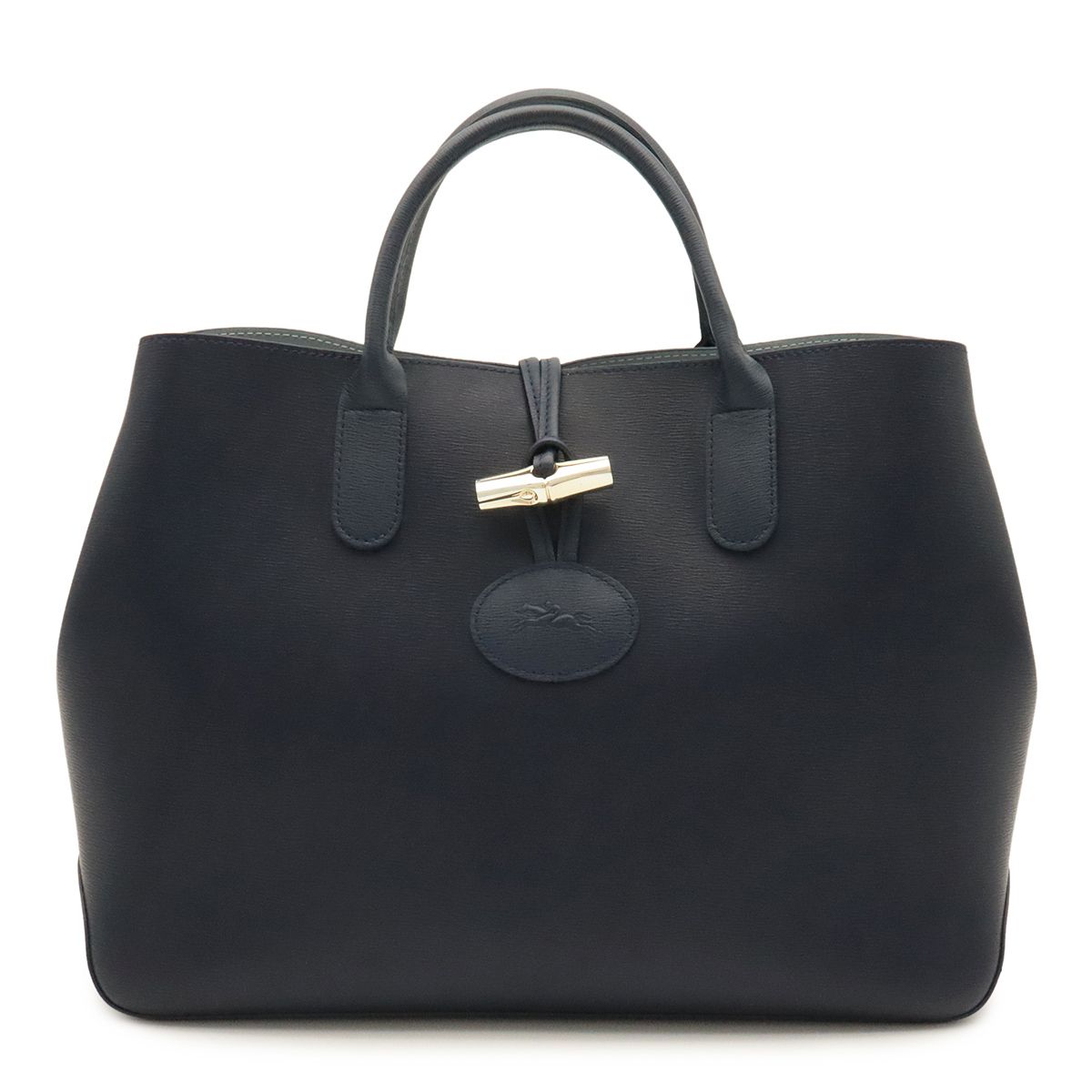 LONGCHAMP ロンシャン ロゾ トートバッグ ショルダートート ショルダーバッグ 肩掛け レザー ネイビー 濃紺